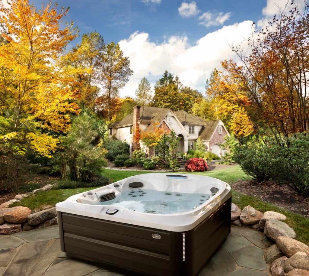 outdoor hot tub placement