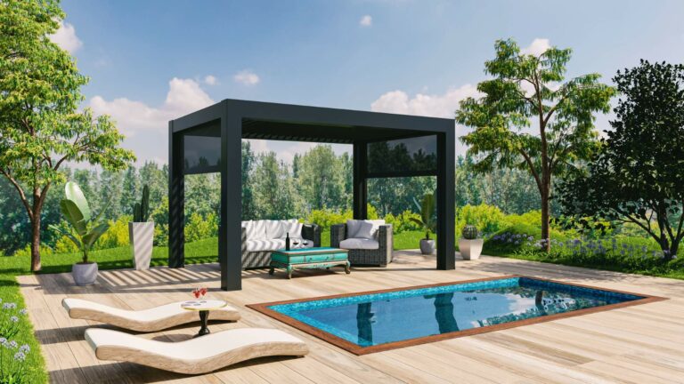 pool in backyard