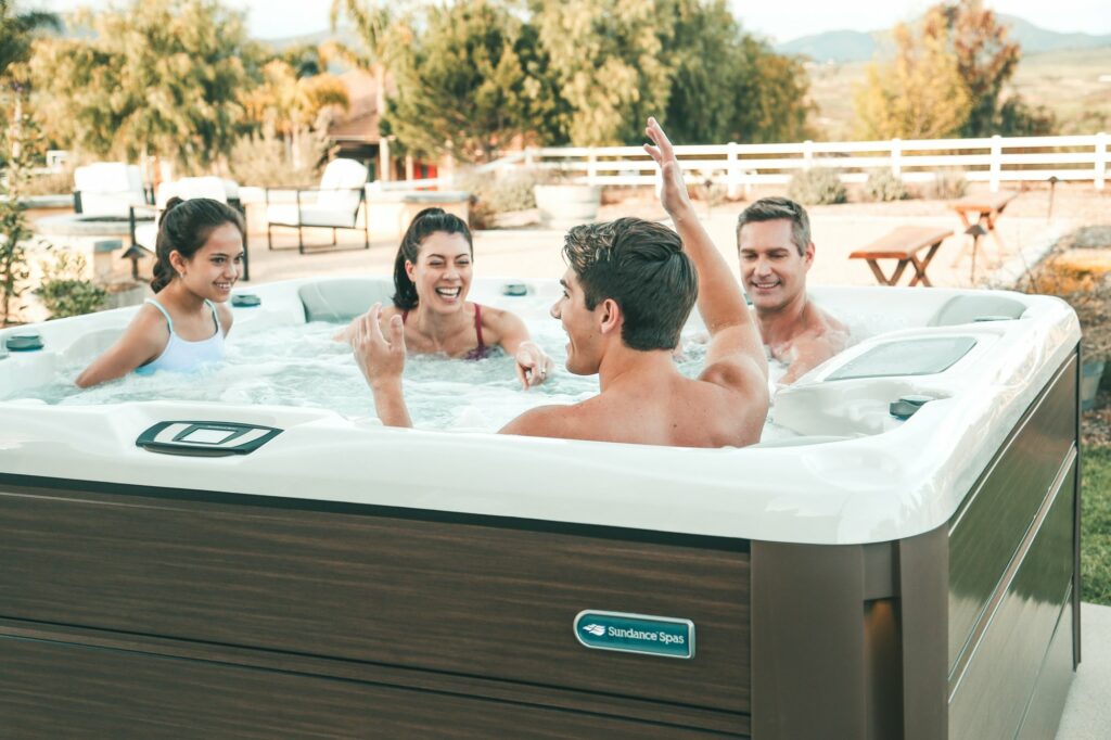 outdoor hot tub placement